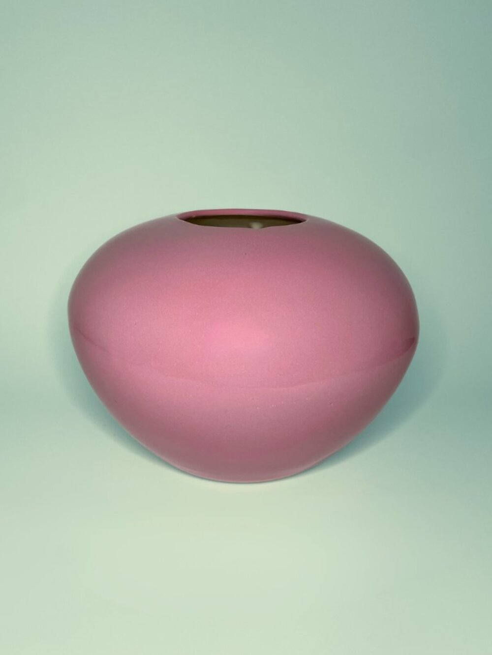 Vintage Rose Pink Ceramic Orb Vase